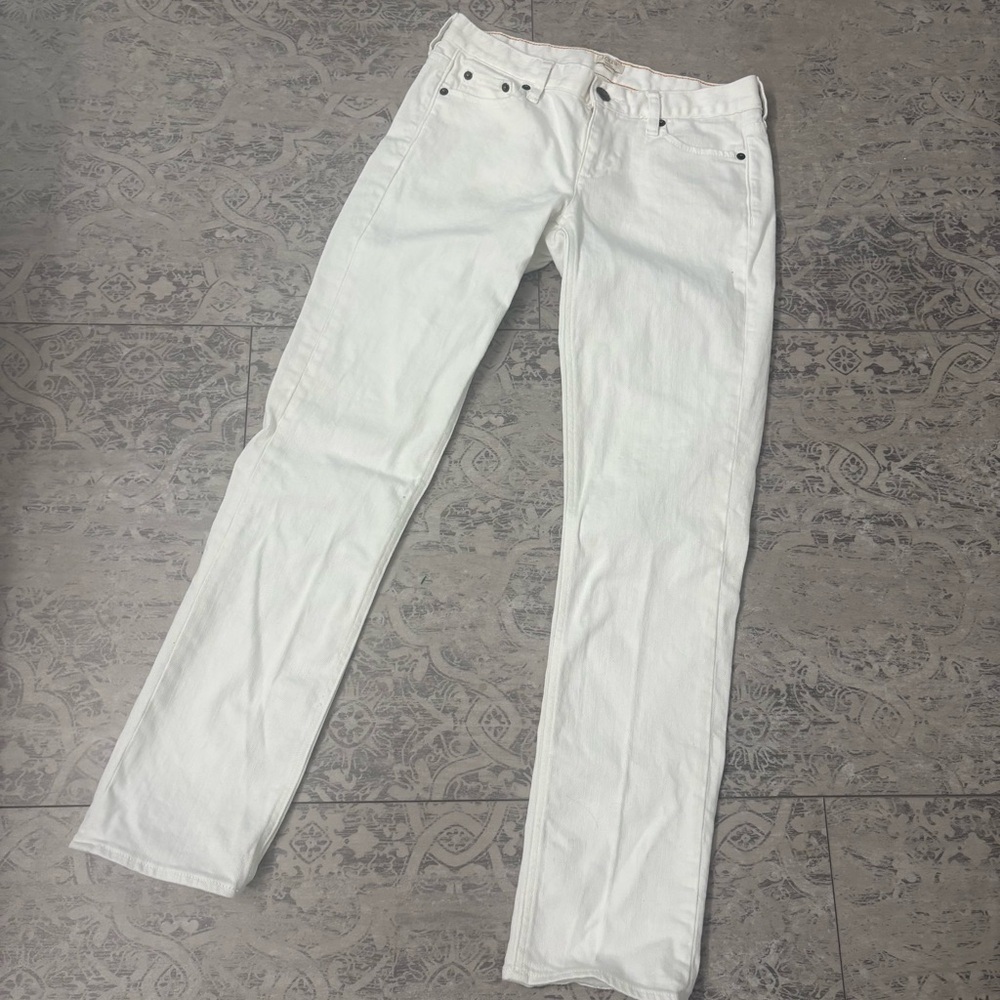 J.Crew White Denim Stretch Jean Straight Leg SZ 28 (6) S